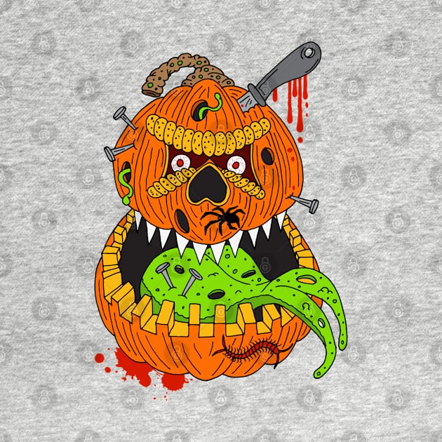 Evil Halloween Pumpkin Character by HotHibiscus